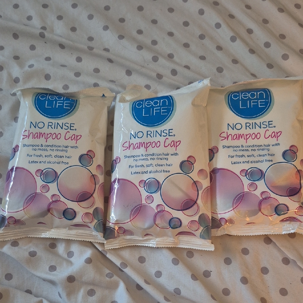 No Rinse Shampoo Cap And Pack Of Rinse Free Bath Sponges